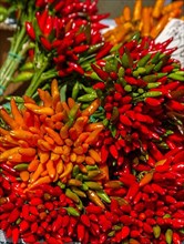 Market stall with chilli peppers