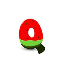Watermelon letter Q