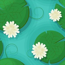 Water lilies repeating pattern