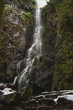 Burgbach waterfall in winter