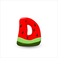 Watermelon letter D