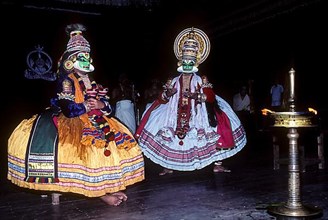 Pacha Green noble and the divine characters in Kathakali