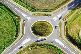 Aerial view of a roundabout in Germany
