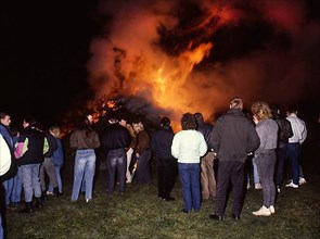 Ruhr area. Easter bonfire ca. 1989 90