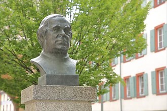 Monument as a bust of Sebastian Kneipp in Villingen