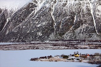 Torvdal village in the snow in winter