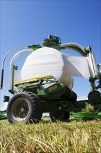 Plastic wrapped round silage bale