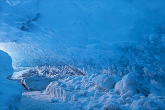 Blue ice in ice cave inside Breidamerkurjokull