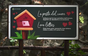 Sign and letterbox for love letters