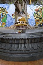 Buddha statue on altar