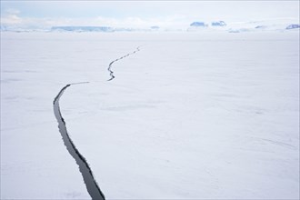 View of a crack in the sea ice