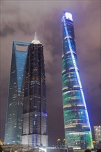 Pudong financial district by night