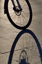 Shadow cast by a bicycle