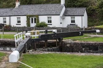 Locks in the village of Cairnbaan on the Crinan Canal
