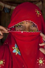 Bishnoi woman with veil