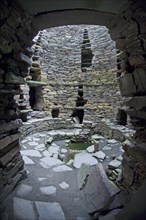 View inside an Iron Age broch from the door