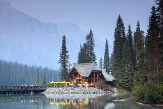 Tourists at Emerald Lake Lodge