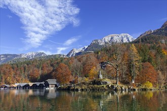 Wooden boat houses at Koenigssee