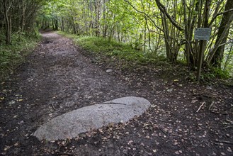 Balfour Stone marking the grave of Brigadier Barthold Balfour on the path at the Pass of Killiecrankie in Glen Garry