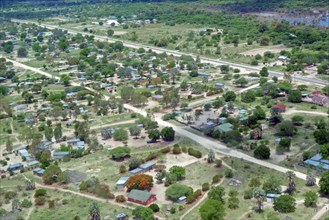 Aerial view of a rural settlement