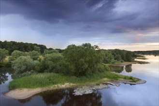 UNESCO Biosphere Reserve Elbe River Landscape at sunset in summer