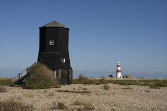 Black beacon and the lighthouse of Orfordness