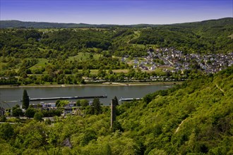 View of the Rhine Valley with Braubach and Brey