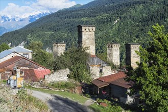 Traditional medieval Svaneti tower houses