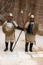 Two soldiers in ancient armour of the Nabataeans