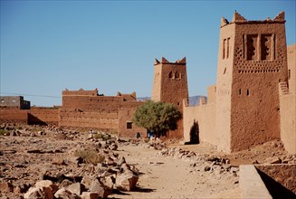 View of kasbah buildings