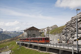 Jungfrau Railway train at Eiger Glacier station
