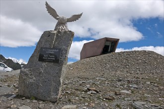 Monument on the Timmelsjoch High Alpine Road