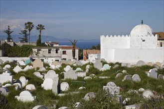 Cemetery in coastal town