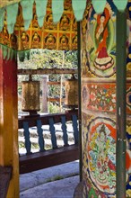 Prayer wheels in the Tibetan village of Shuzheng