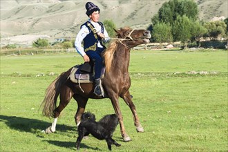 Kazakh horseman in traditional dress