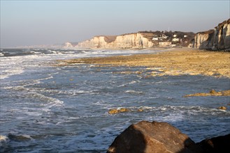 View of the coast and chalk cliffs