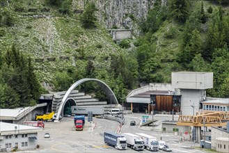 Italian entrance to the Mont Blanc tunnel in the Alps
