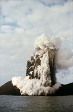 Volcanic island eruption