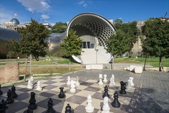 Giant chess game in front of the concert hall and exhibition centre