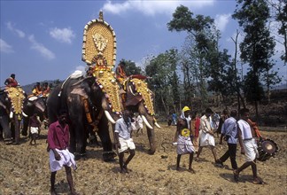Uthralikavu Pooram festival in Wadakanchery near Thrissur or Trichur