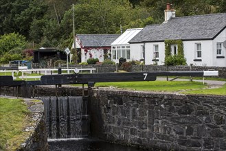 Lock in the village of Cairnbaan on the Crinan Canal