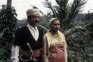 Kodava couple in their traditional dress at Madikeri