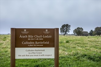 Entrance sign to Culloden Battlefield near Inverness