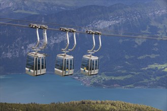 Cableway over mountain lake