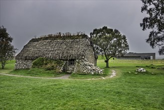 The old Leanach hut and visitor centre at Culloden battlefield near Inverness