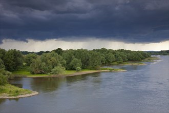 Thunderstorms over the Elbe River Landscape UNESCO Biosphere Reserve in summer