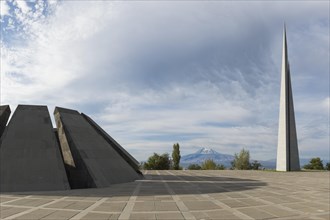 View over Yerevan and Mount Ararat from the Armenian Genocide Memorial Tsitsernakaberd