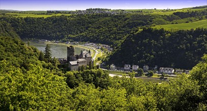 View of the Rhine Valley with Katz Castle