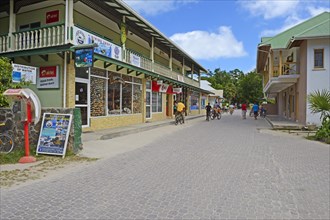 Main street at the port of La Passe