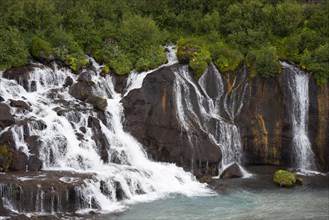 Hraunfossar Waterfalls and Hvita River
